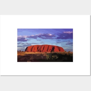 Uluru Sunset Digital Painting Posters and Art